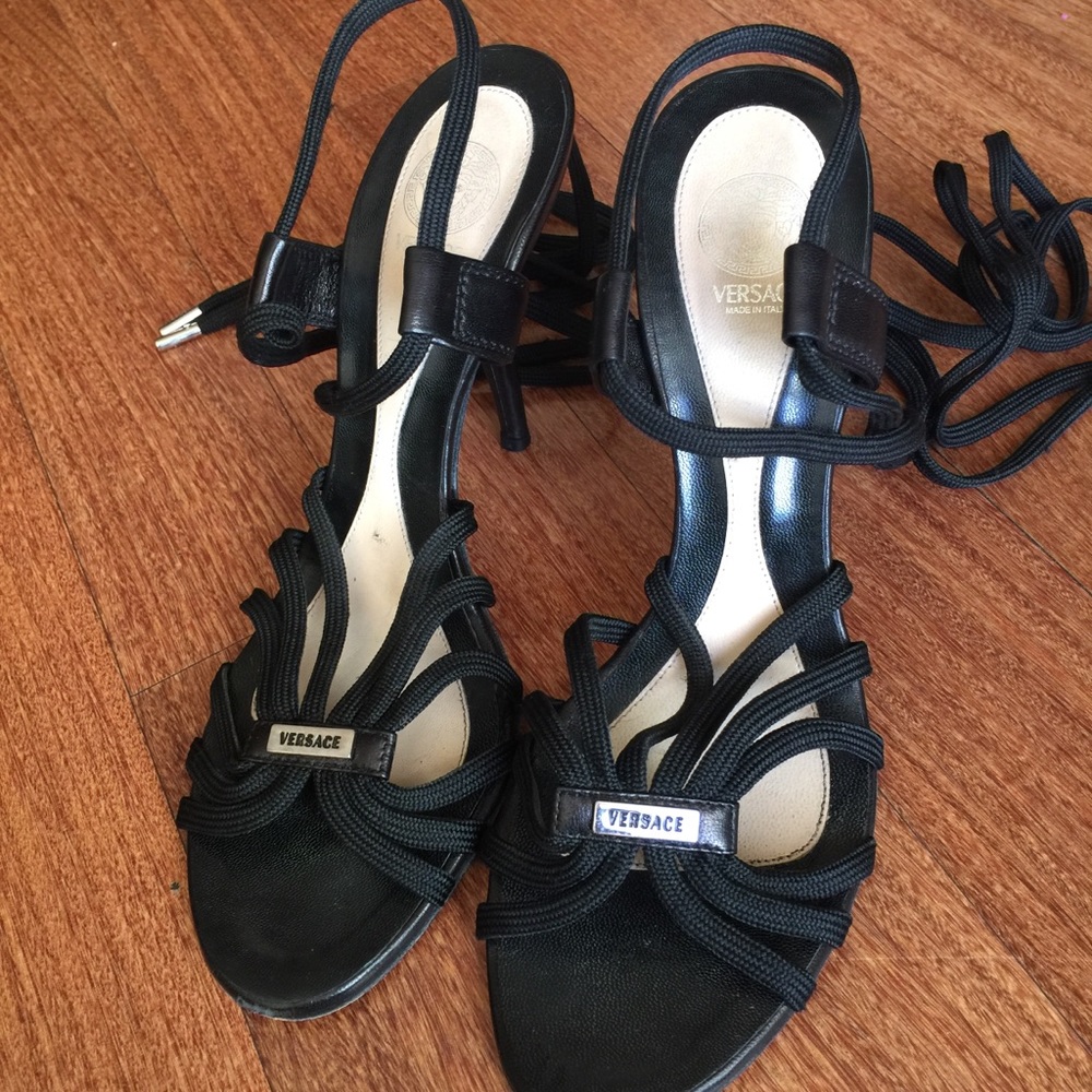 VERSACE Lace Up Heels